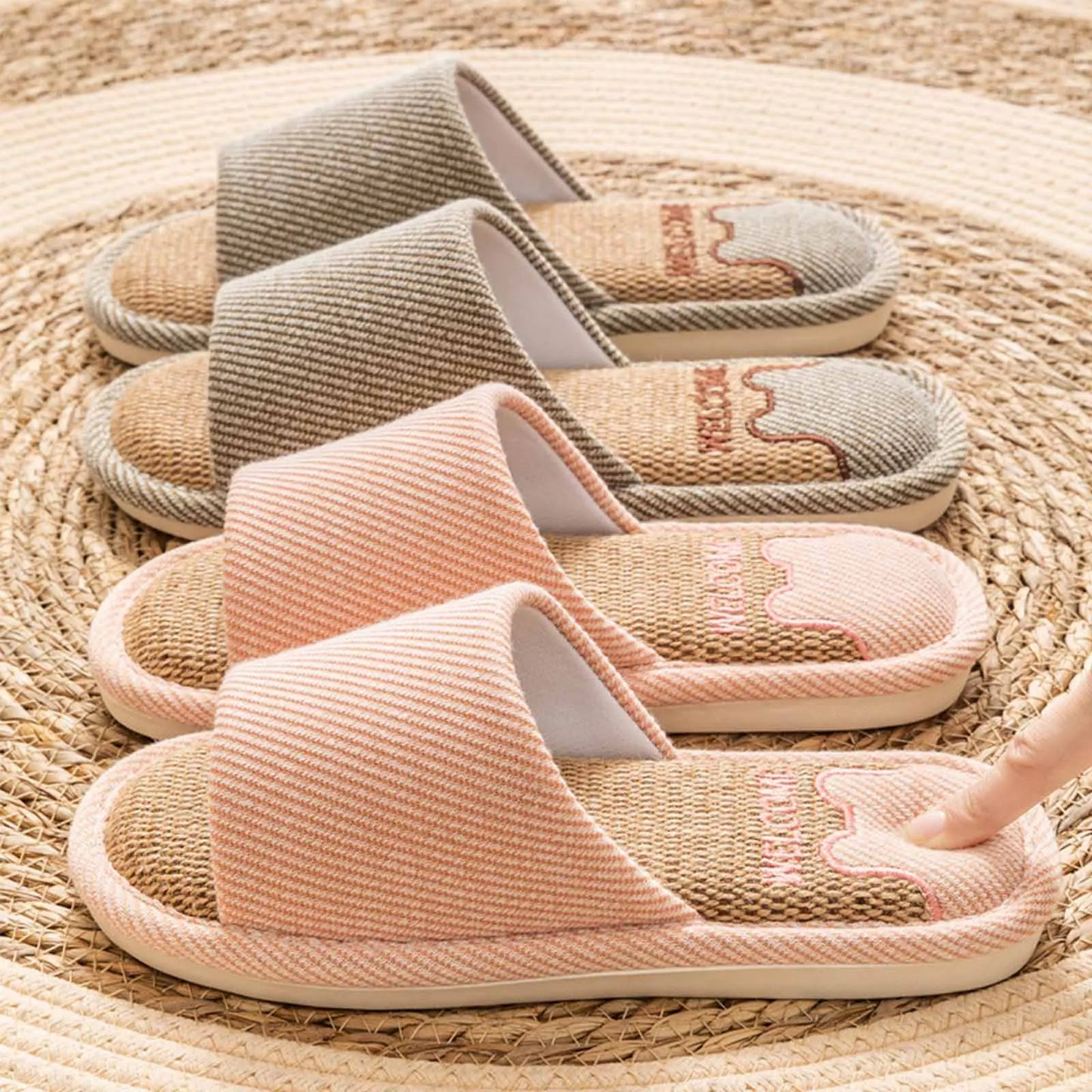 Comfortable Indoor Linen Slippers for Women