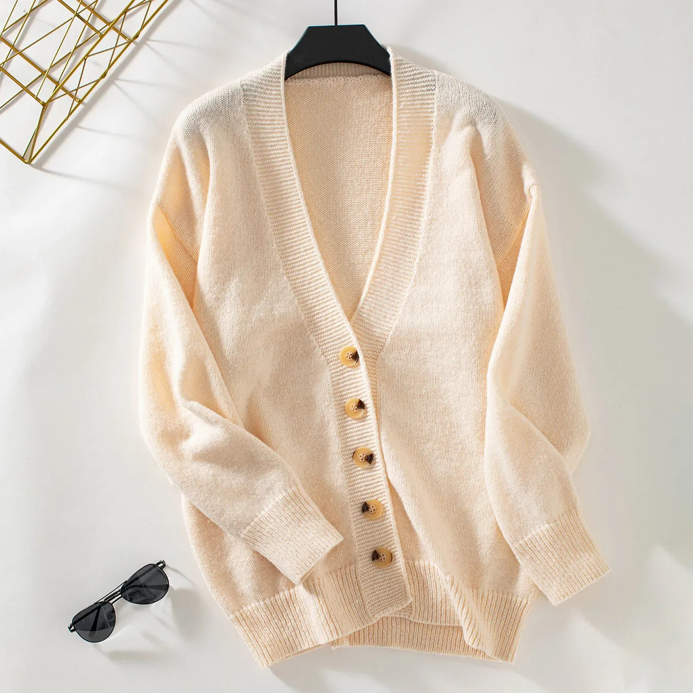 Ivyshape | V-Neck Cardigan