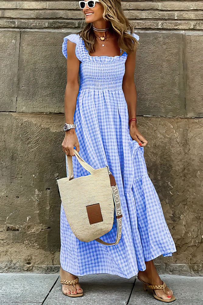 Summer Elegant Plaid Maxi Dress | Ideal for Summer