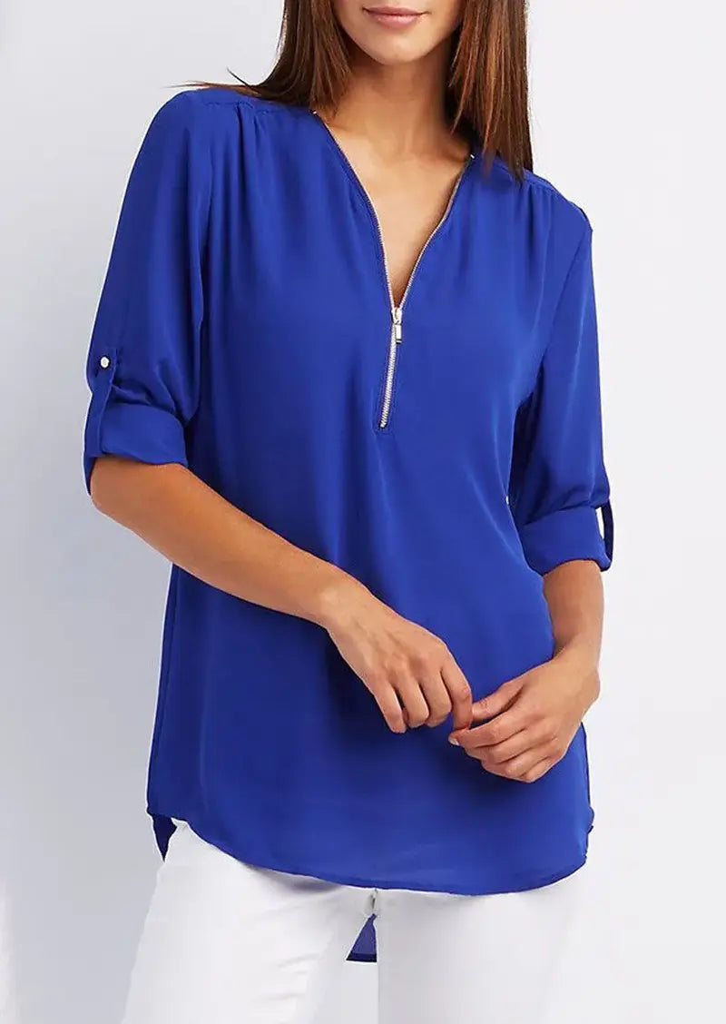 Ivyshape | V-Neck Blouse Sarah Collection