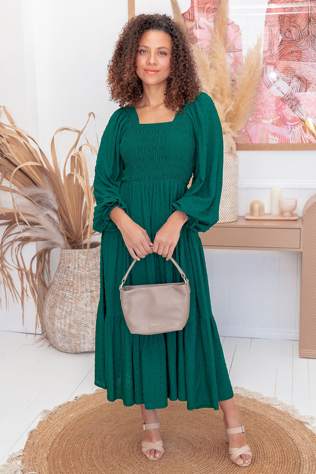 Sherry Dress - Fern Green