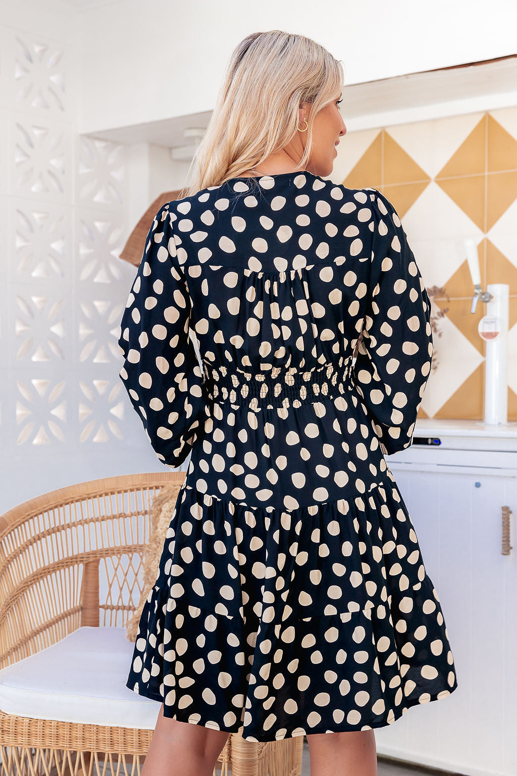 Finley Dress - Dark Polka Dot