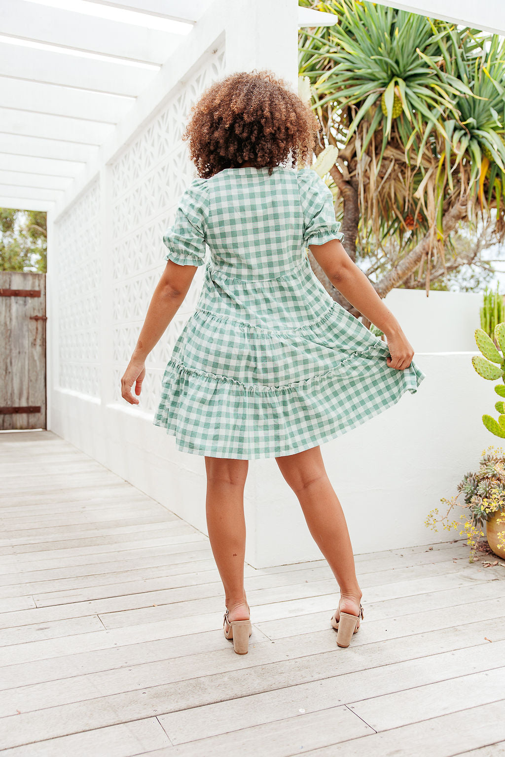 Saturn Dress - Sage Gingham