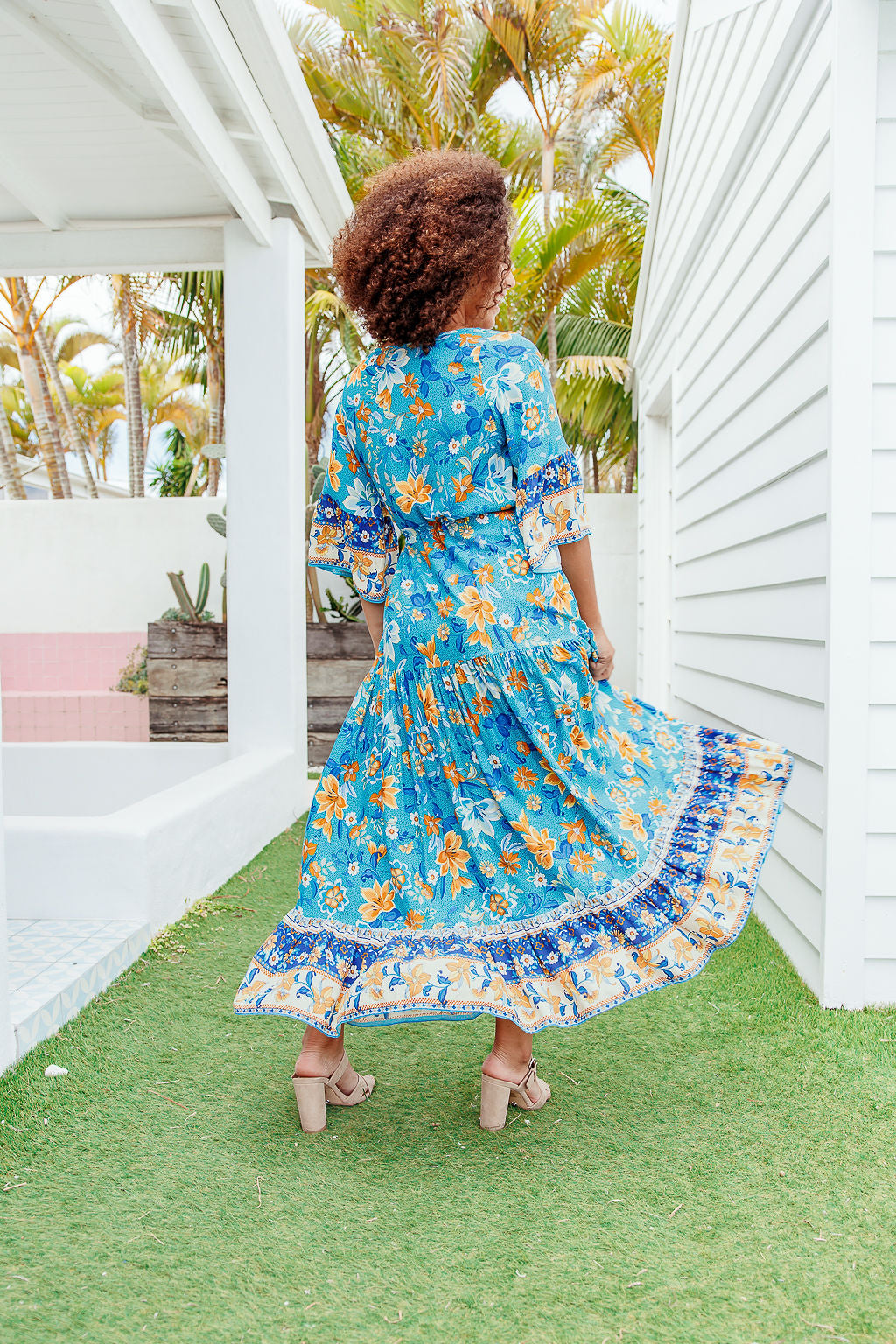 Katya Dress - Tropical Blue