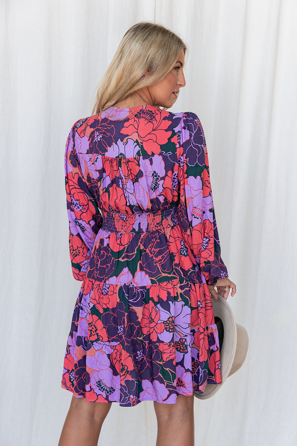 Finley Dress - Floral Wine