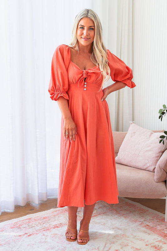 Tulip Dress - Summer Coral