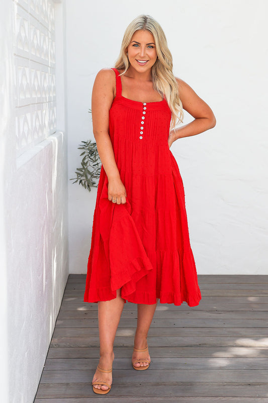 Marisol Dress - Radiant Red