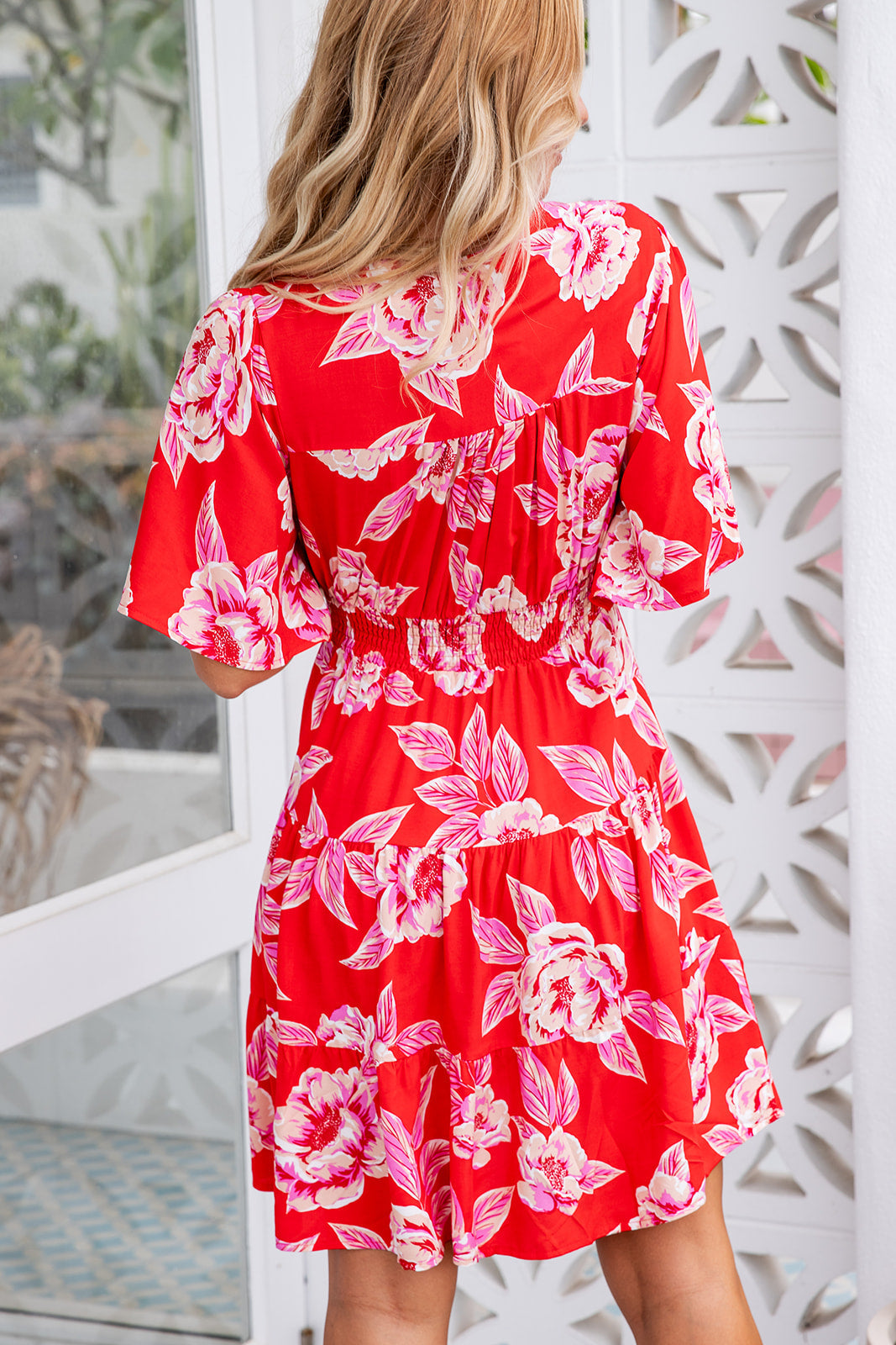 Macy Dress - Red Garden