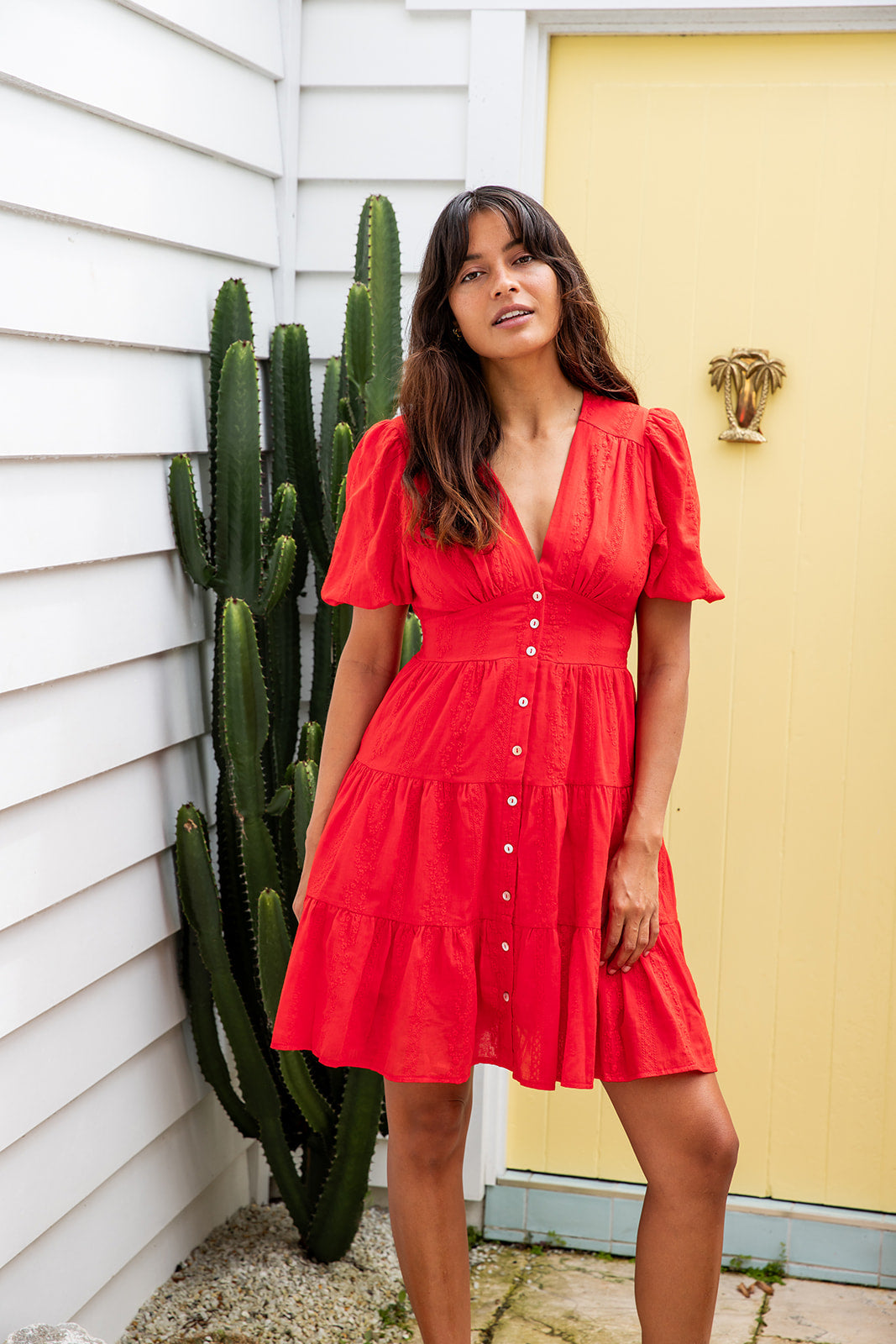 Lacy Dress - Crimson Red