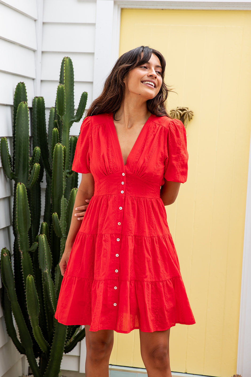 Lacy Dress - Crimson Red