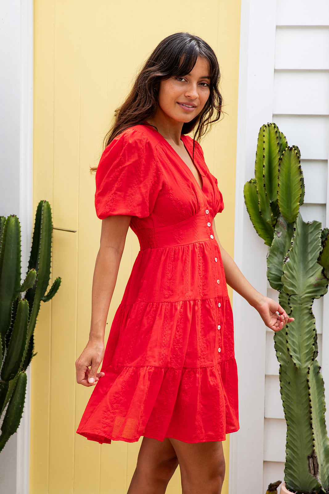 Lacy Dress - Crimson Red