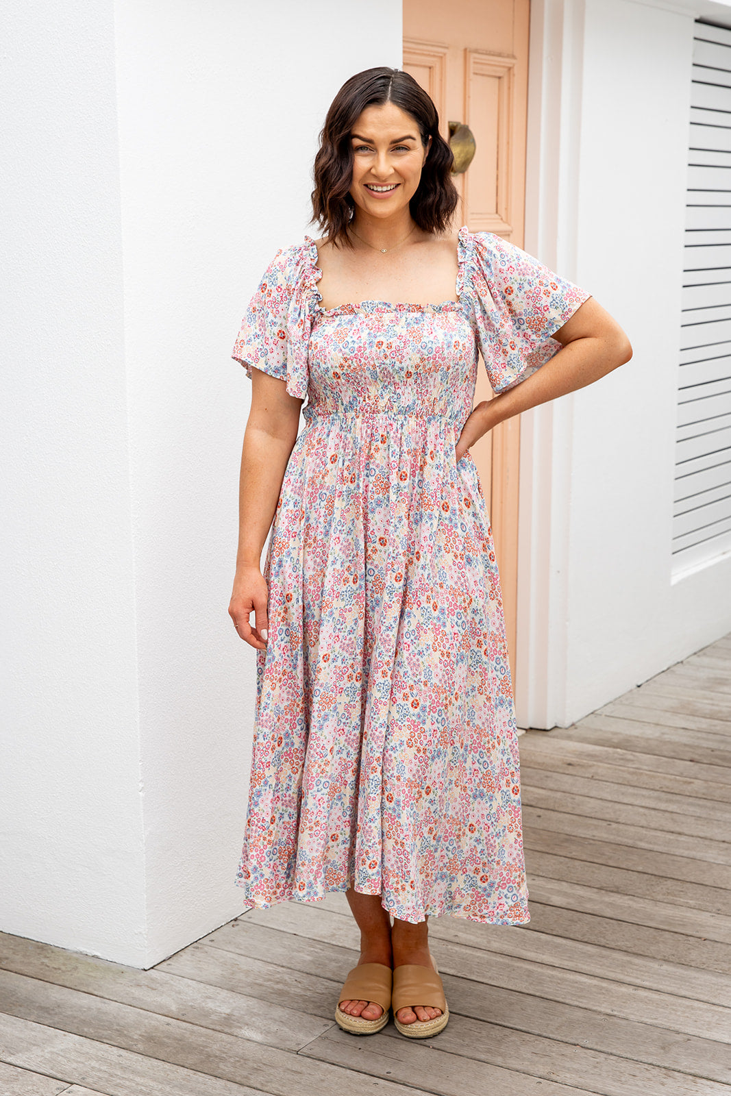 Sarlie Dress - White Blossom