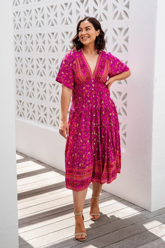 Sienna Dress - Royal Fuchsia