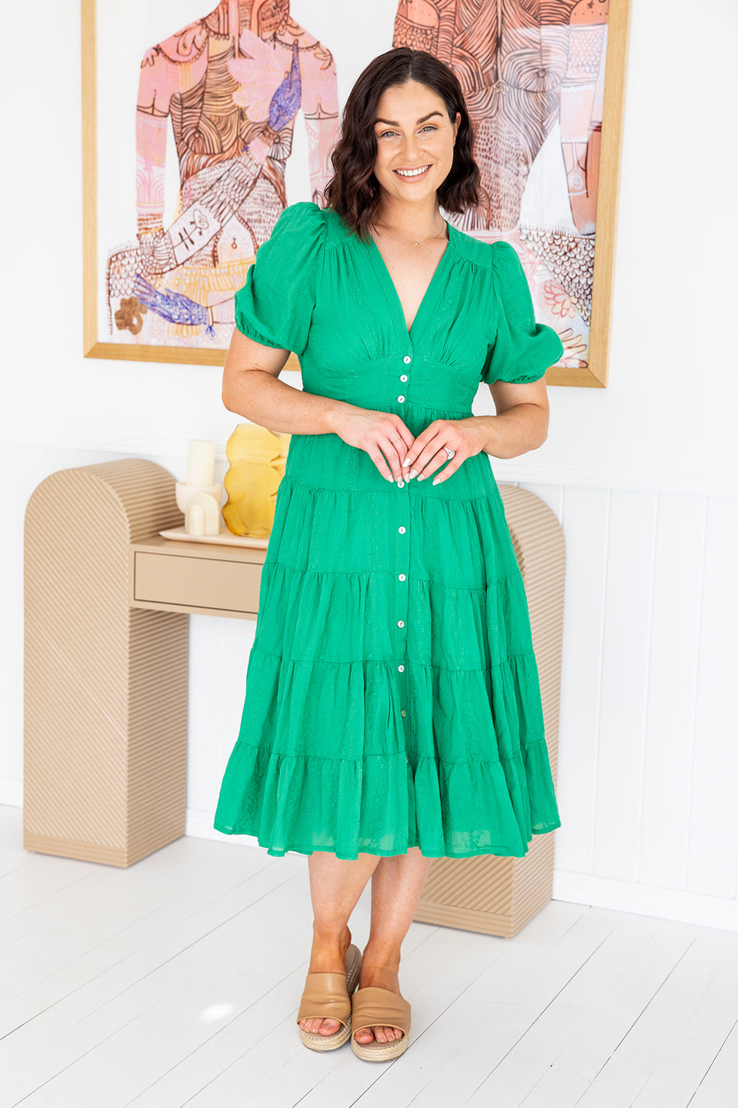 Freya Dress - Shamrock Green