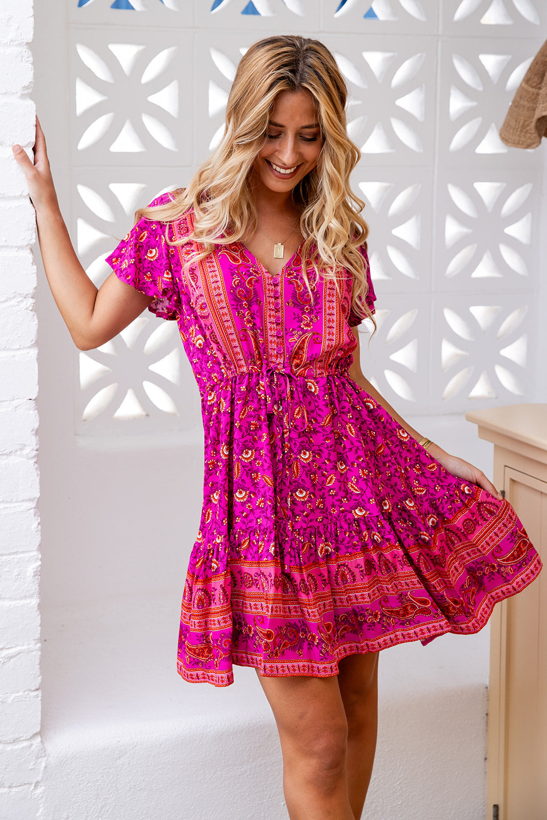 Nala Dress - Royal Fuchsia