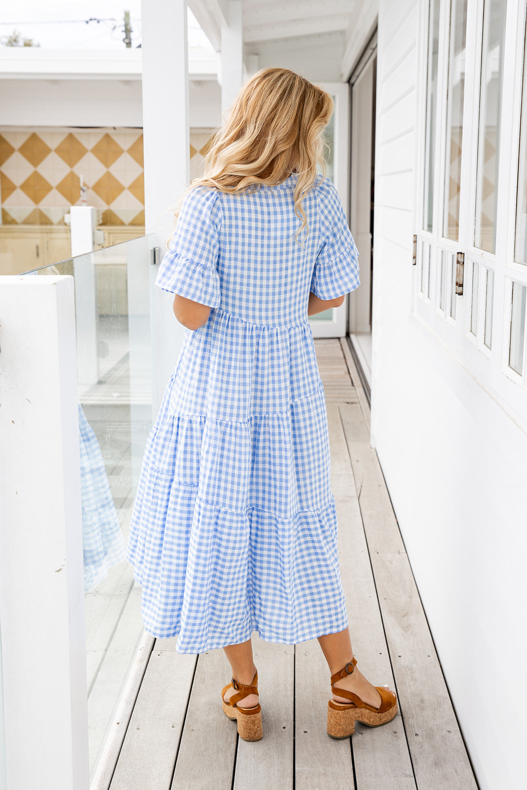 Gaia Dress - Blue Gingham