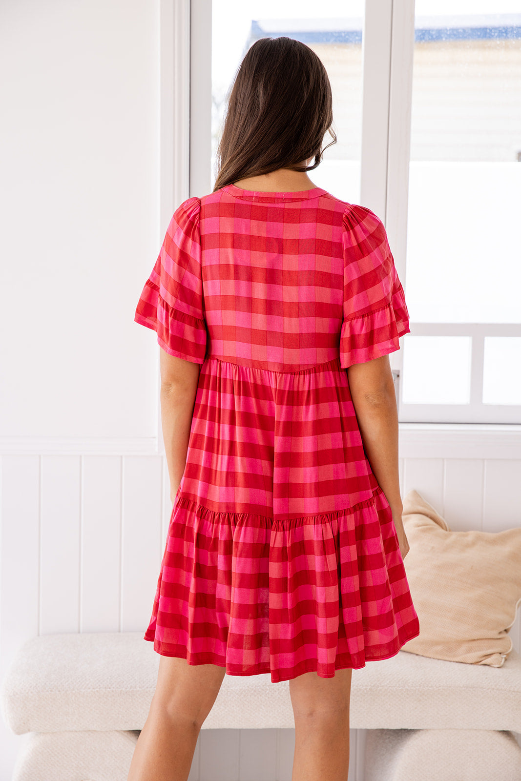 Emerson Dress - Checkered Cerise