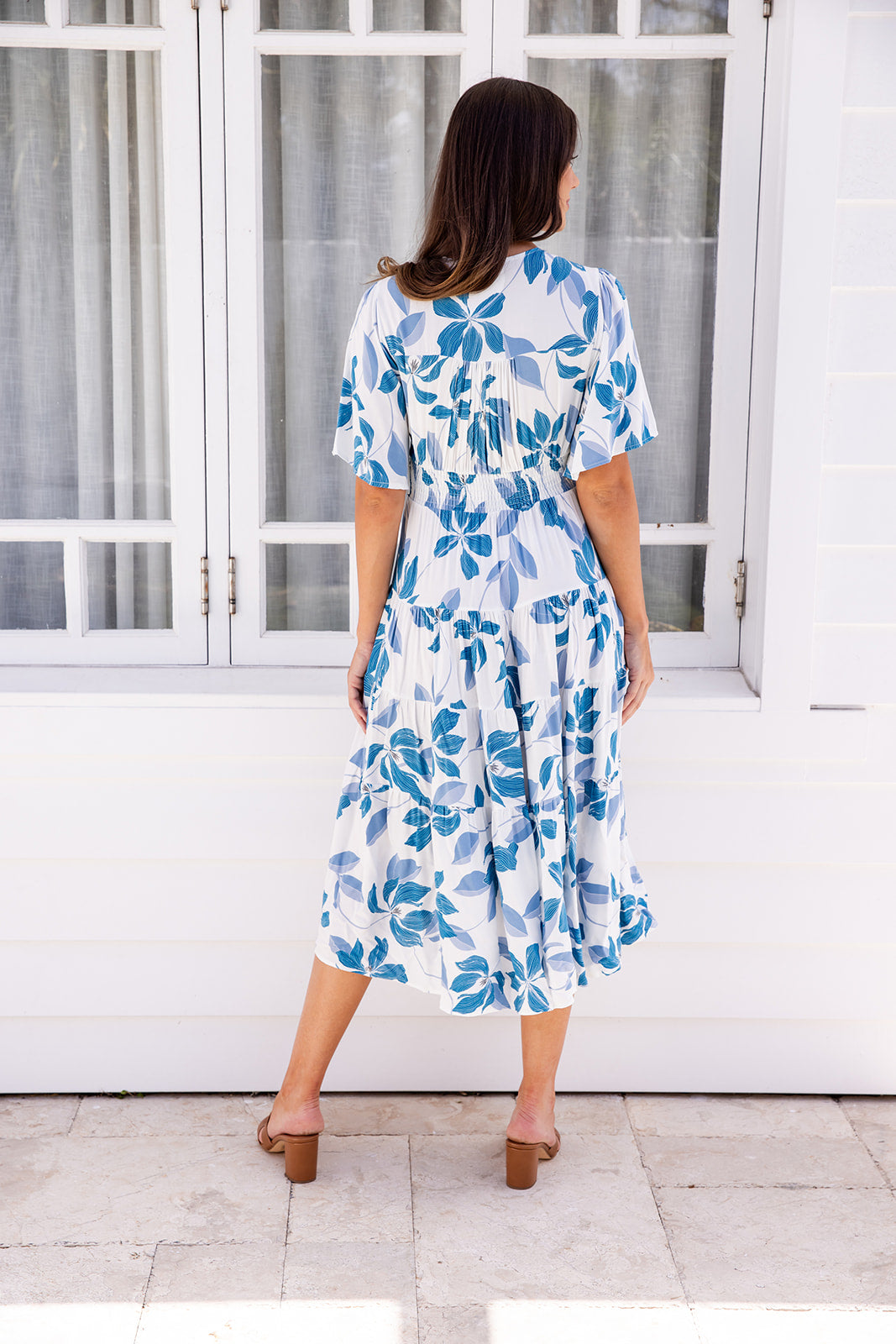 Sienna Dress - Blue Foliage