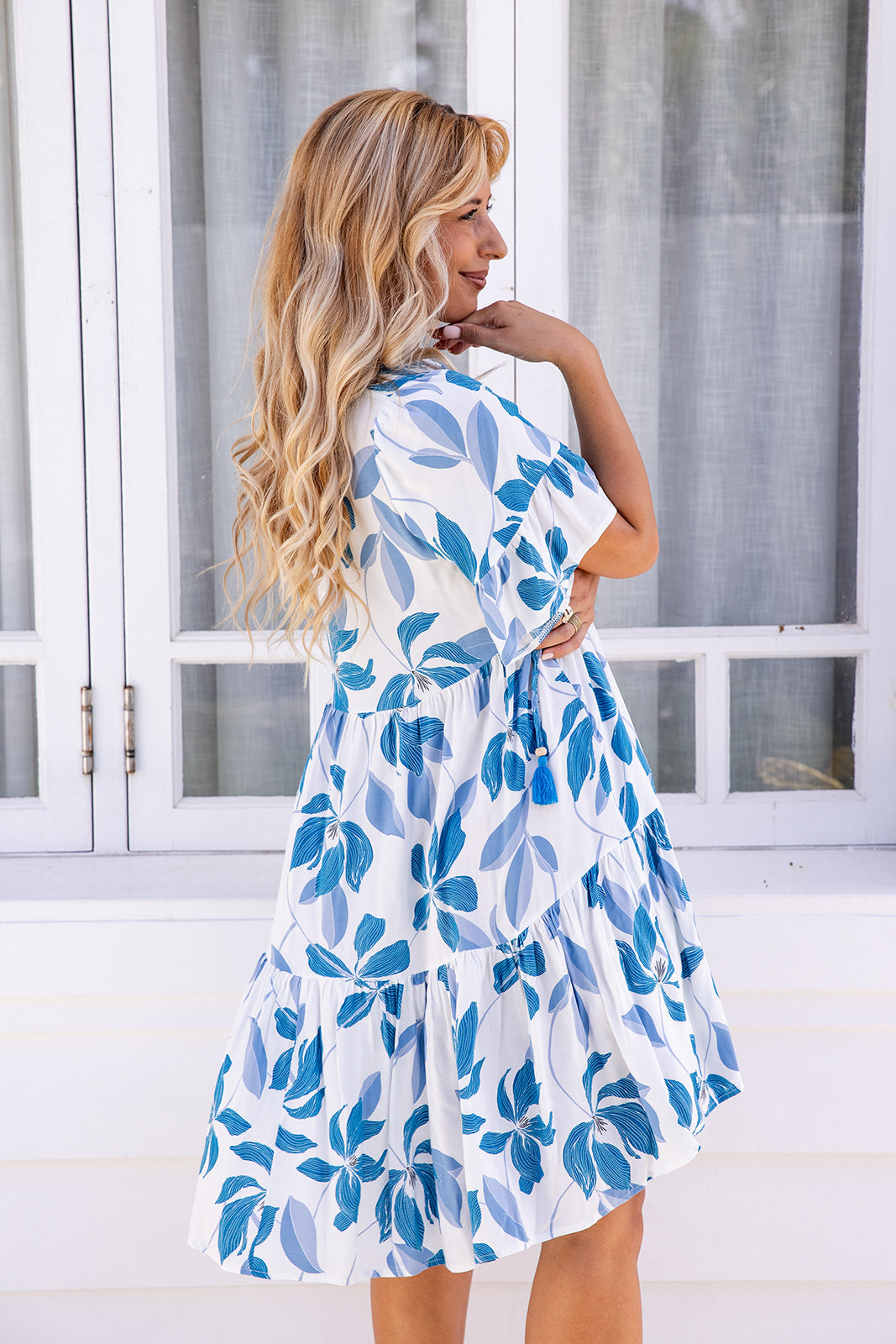 Emerson Dress - Blue Foliage