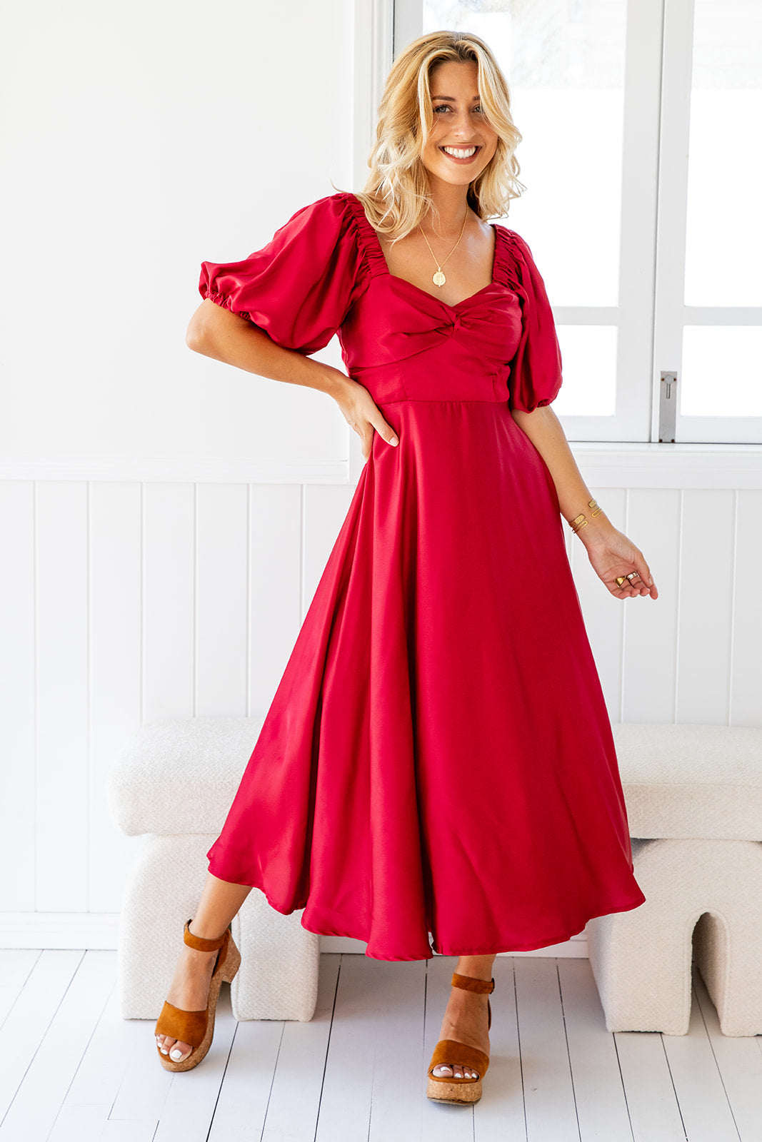 Velia Dress - Red Diamond