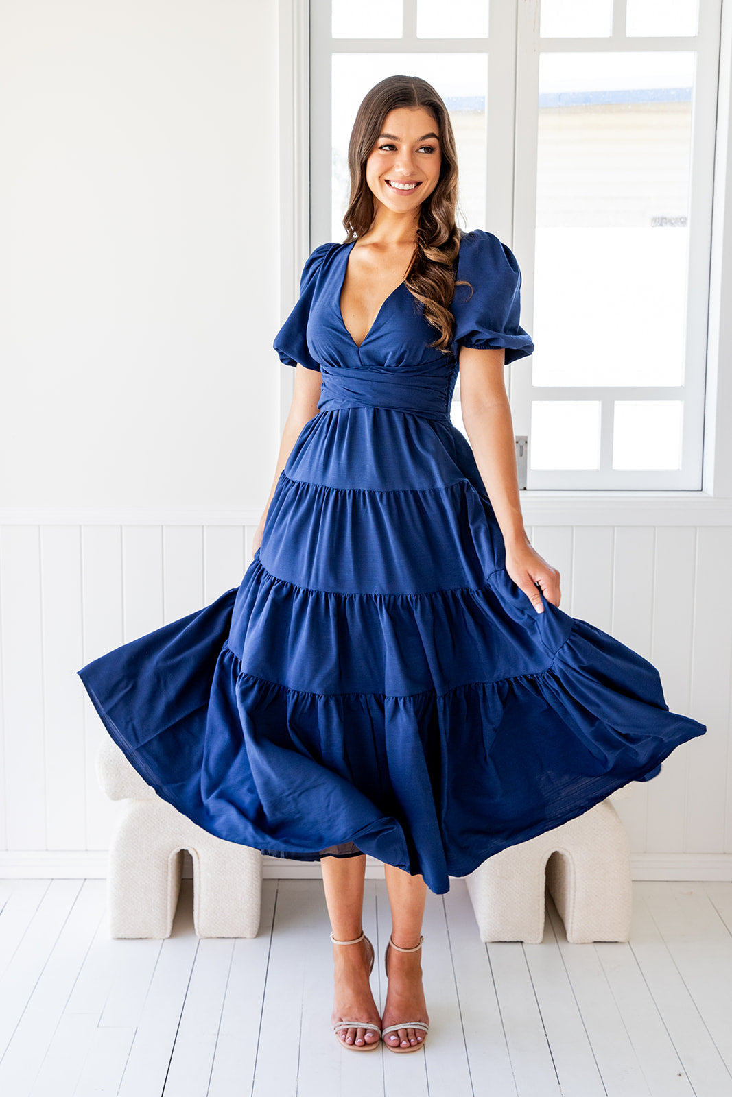 Leisha Dress - Navy Blue