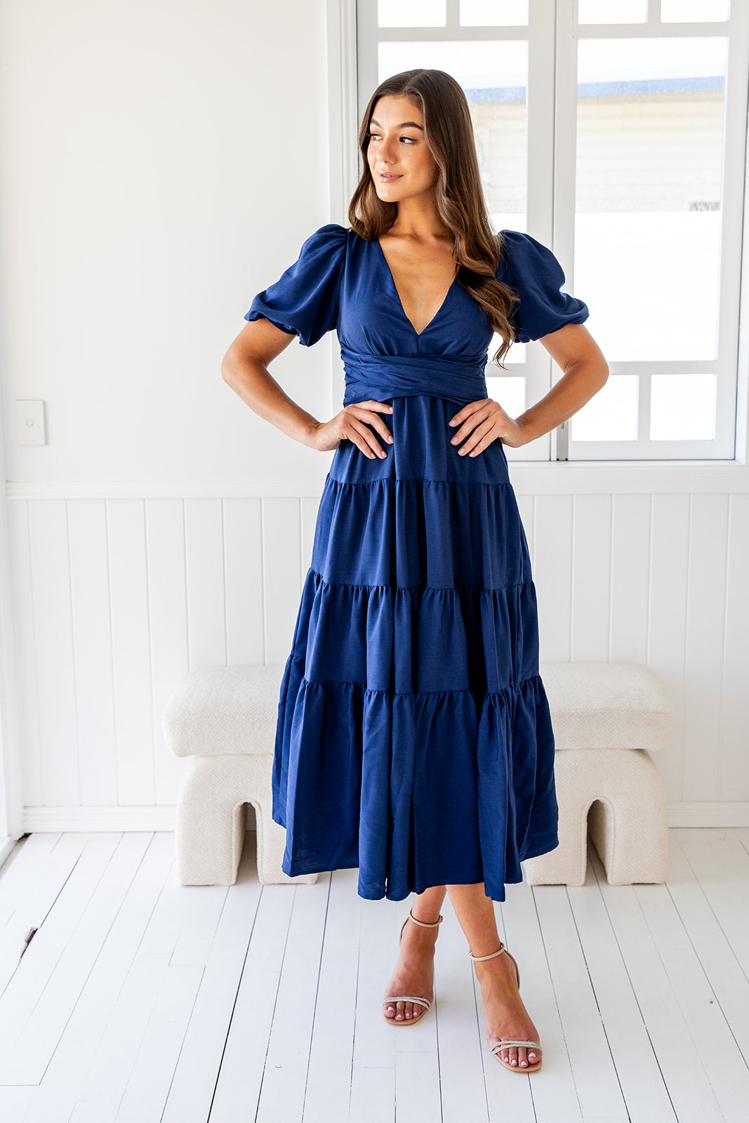 Leisha Dress - Navy Blue