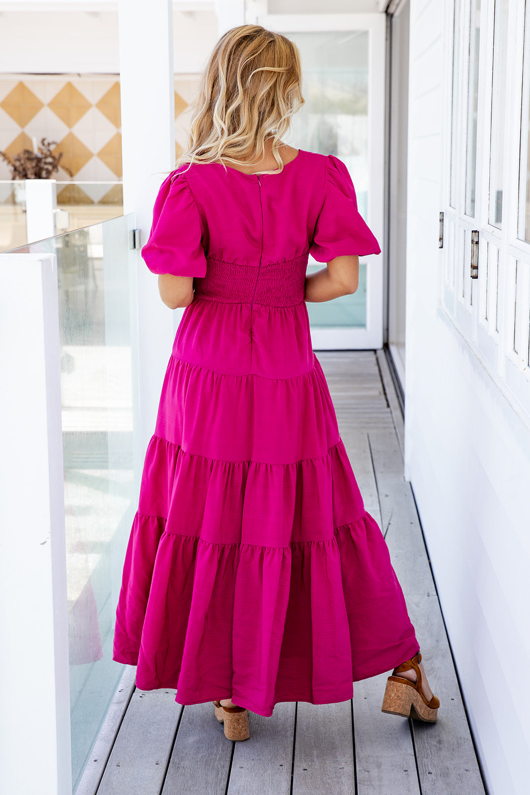 Leisha Dress - Bright Pink