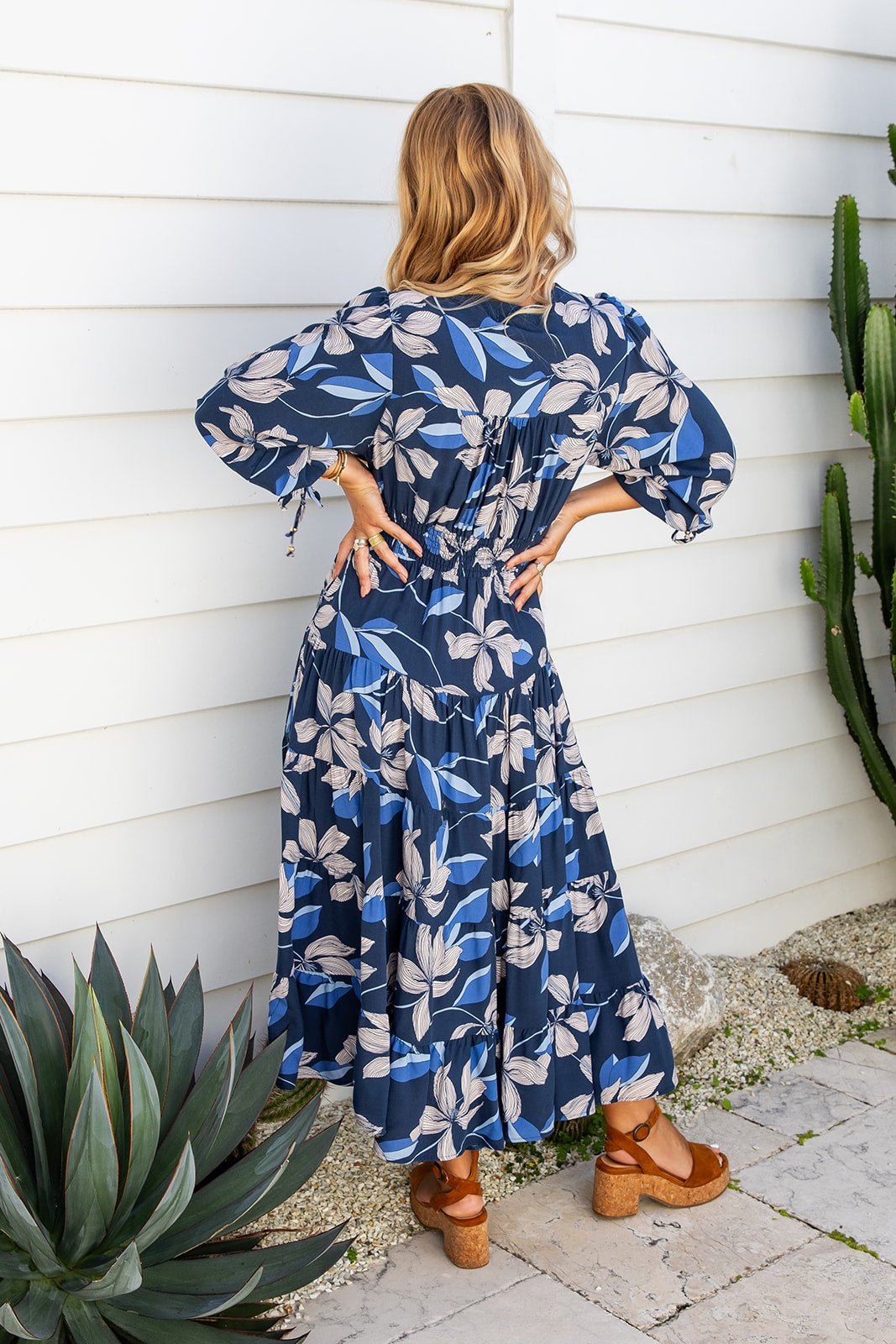 Avani Dress - Prussian Blue Floral