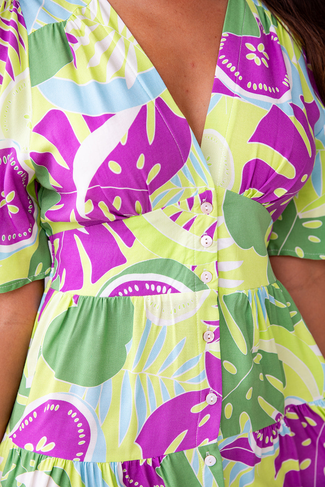 Macy Dress - Tropical Lime