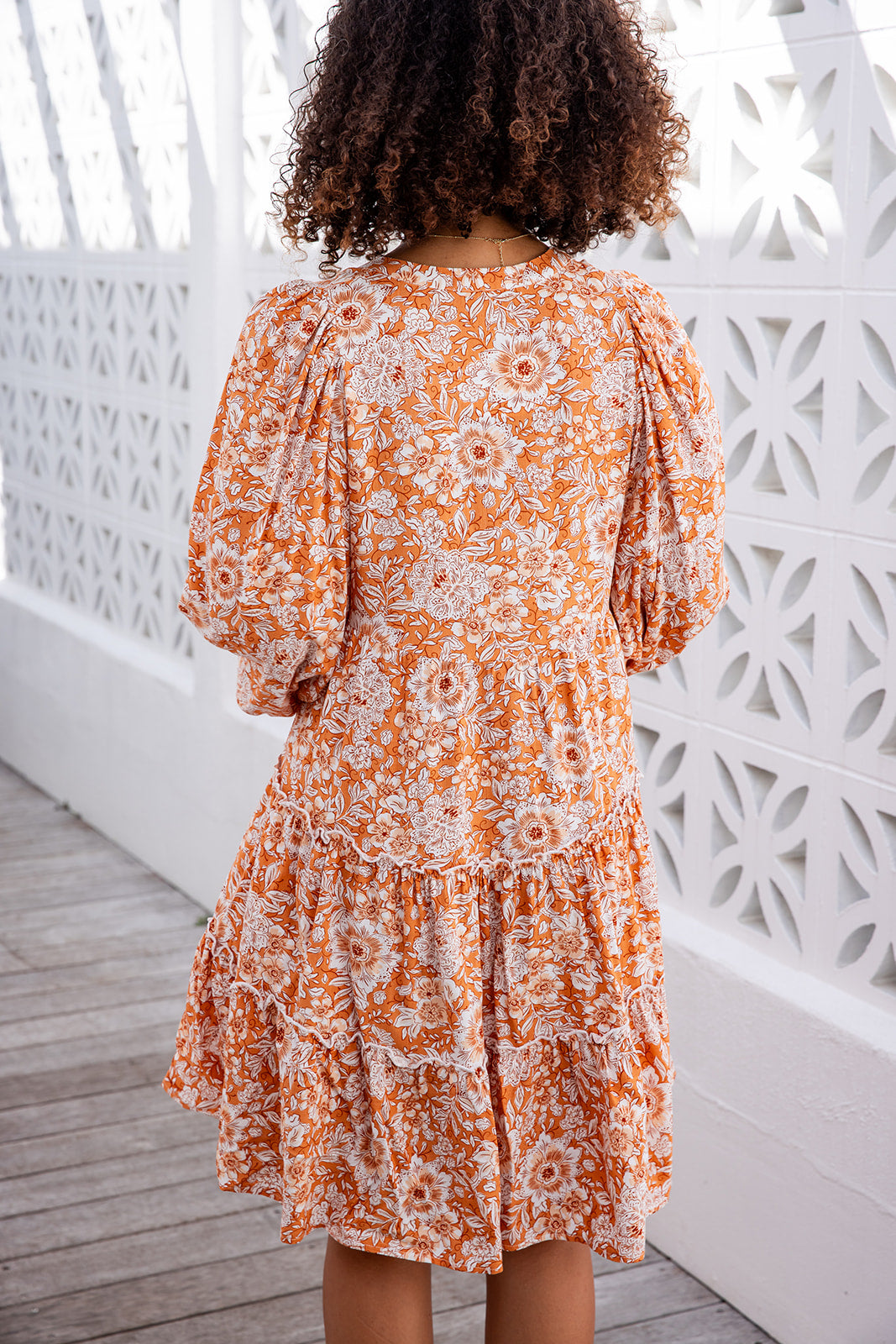 Karlie Dress - Floral Orange