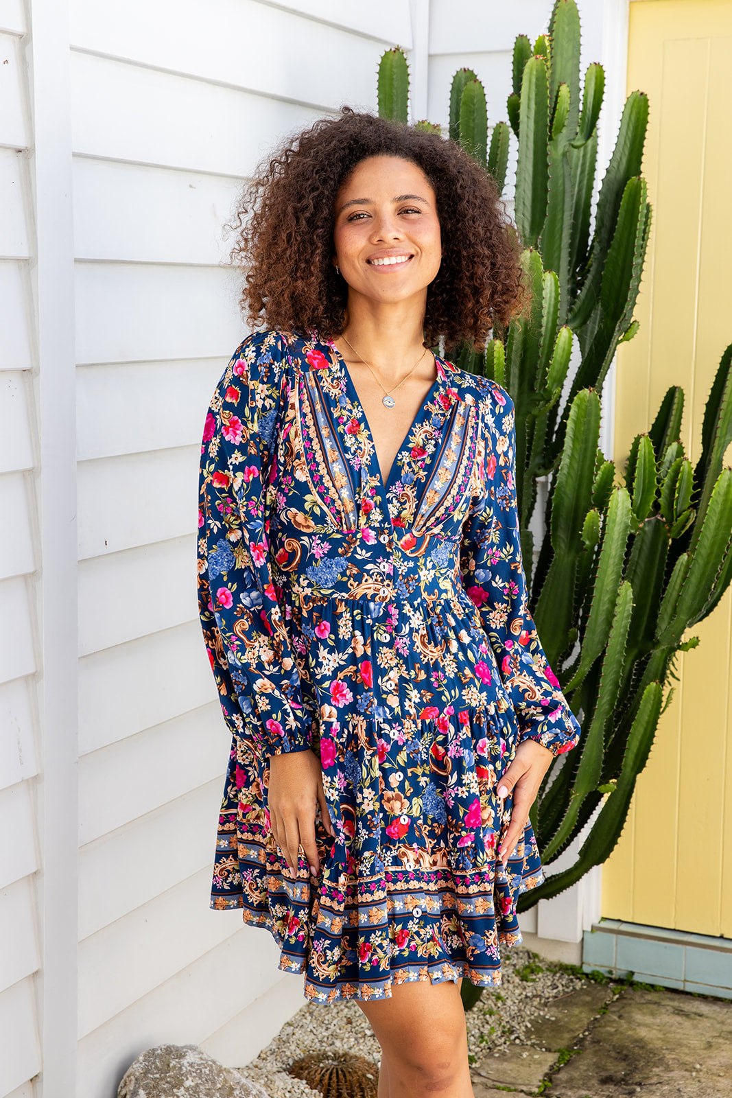 Finley Dress - Navy Bloom