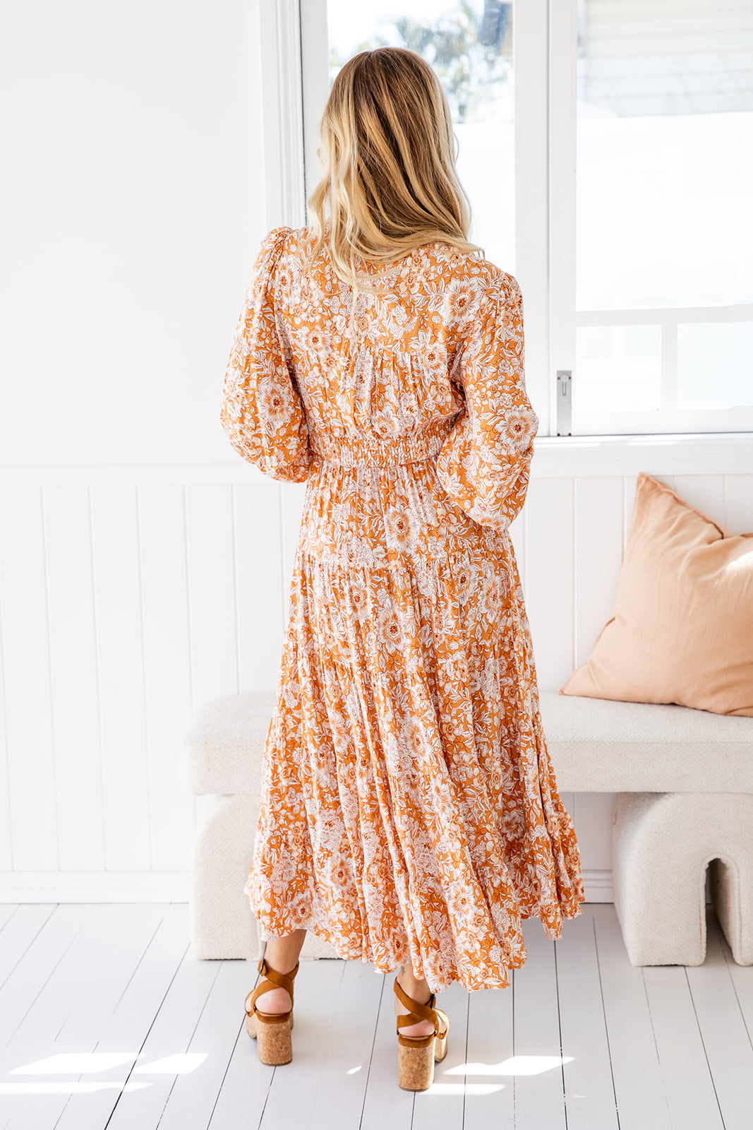 Rina Dress - Floral Orange