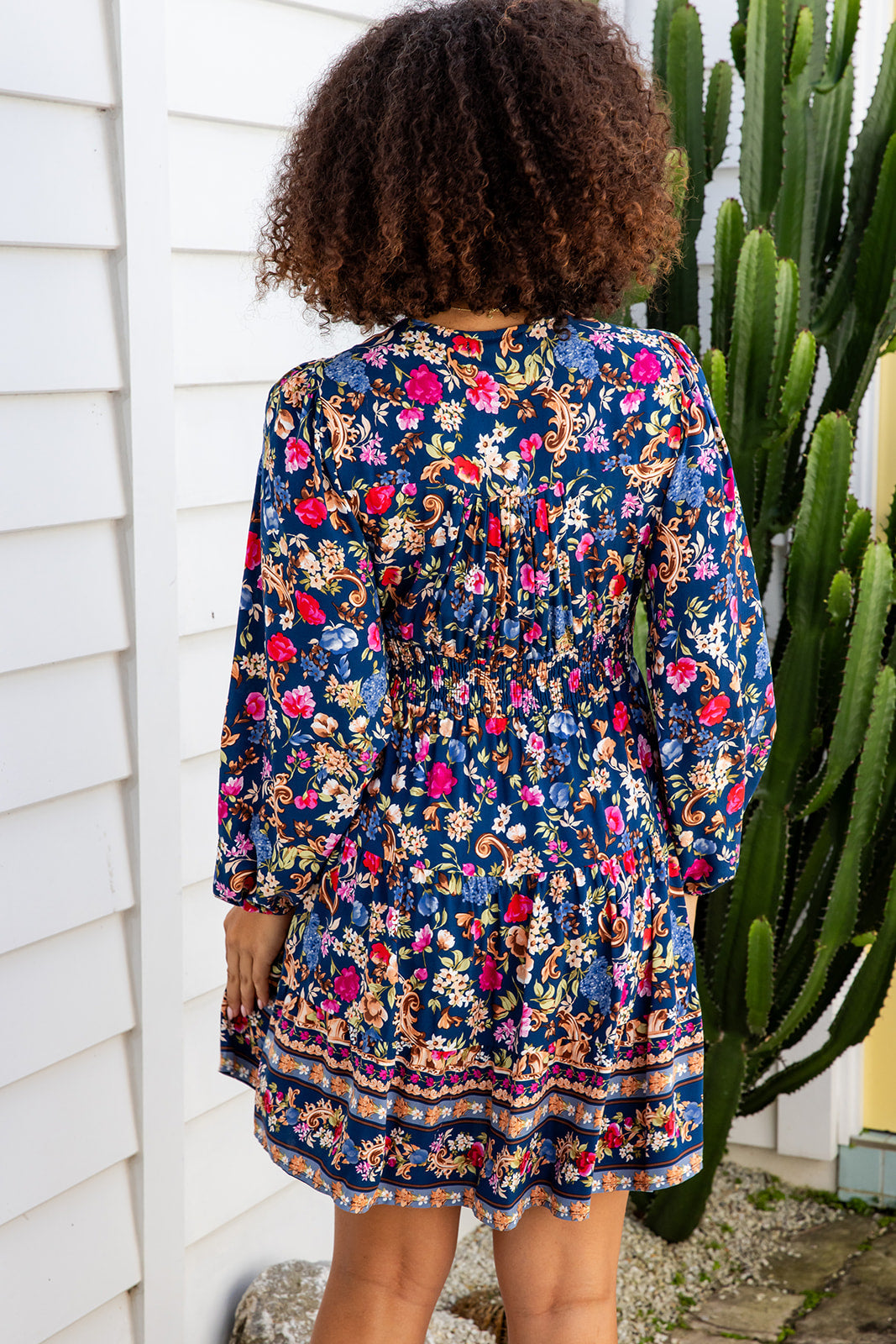 Finley Dress - Navy Bloom