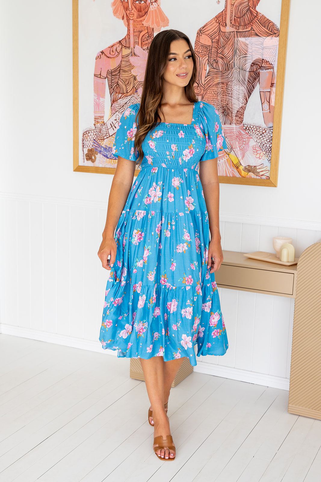 Feliz Dress - Teal Garden