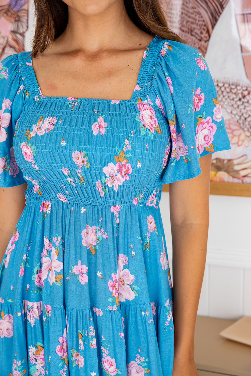 Feliz Dress - Teal Garden