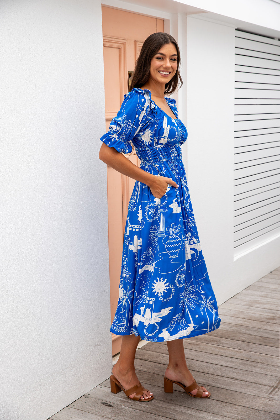 Lanai Dress - Greek Blue