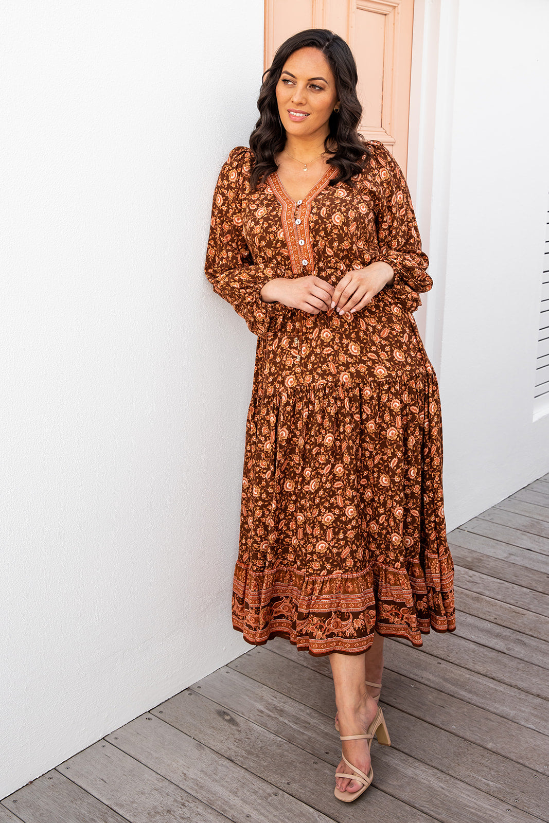 Araniya Dress - Floral Rust