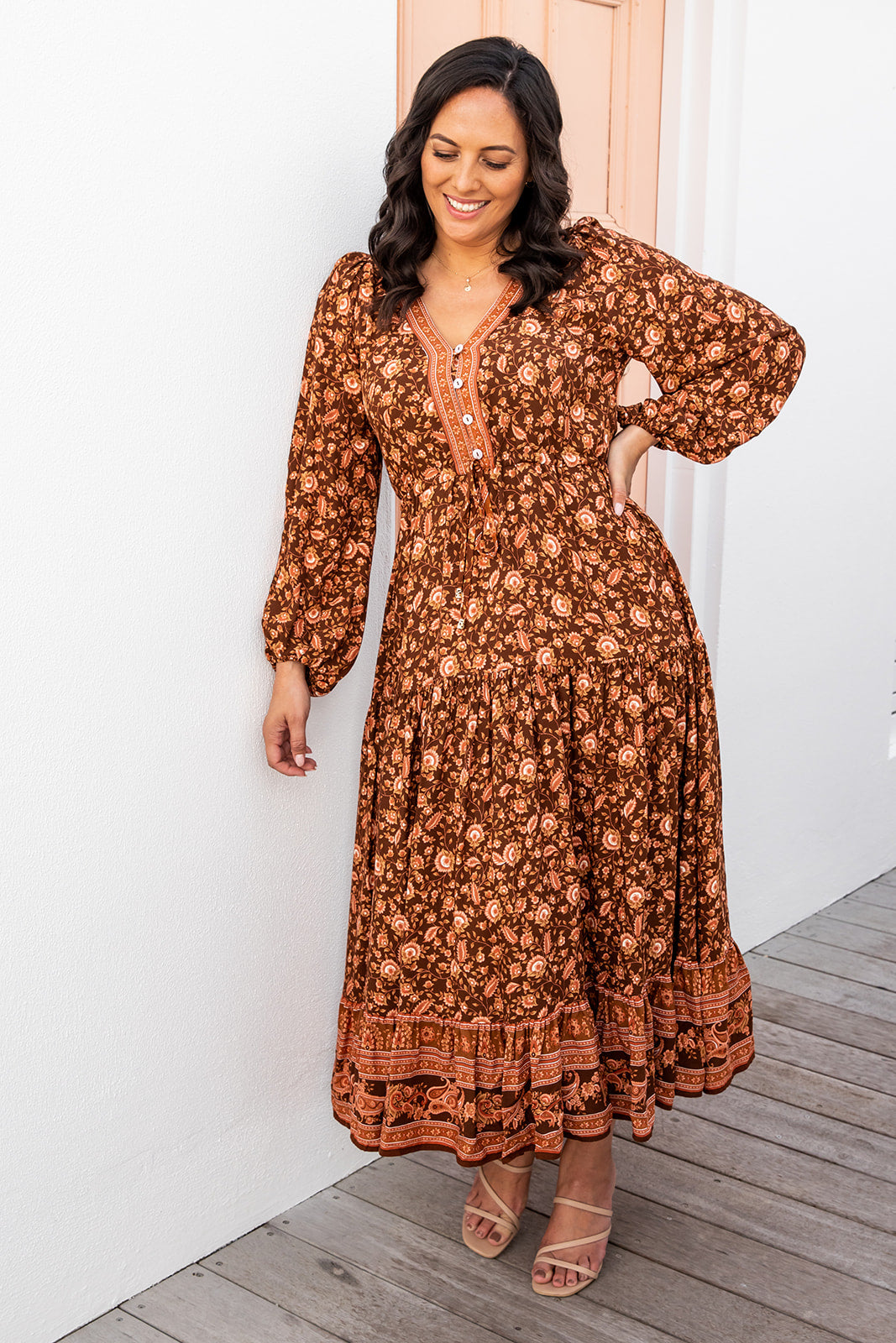 Araniya Dress - Floral Rust