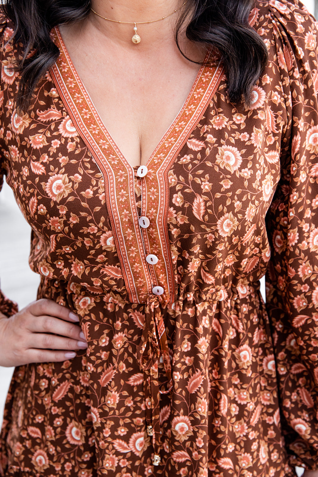 Araniya Dress - Floral Rust