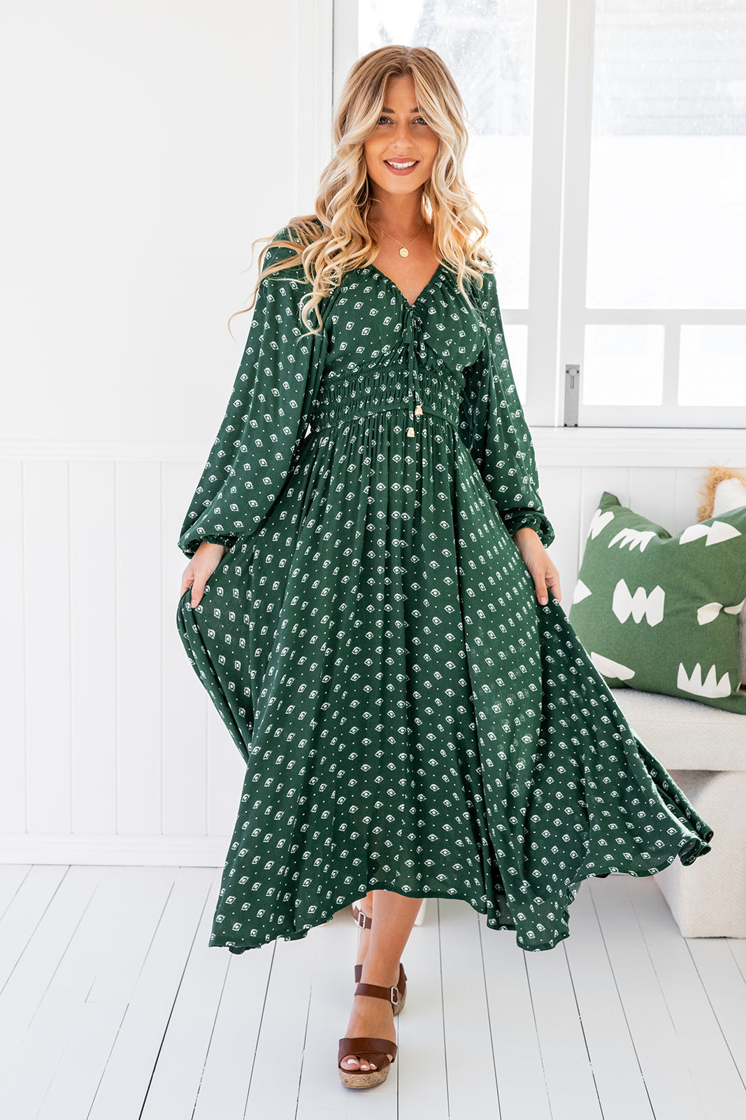 Cheyenne Dress - Highland Green