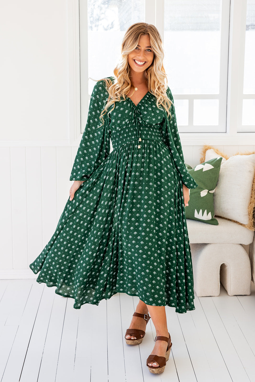 Cheyenne Dress - Highland Green