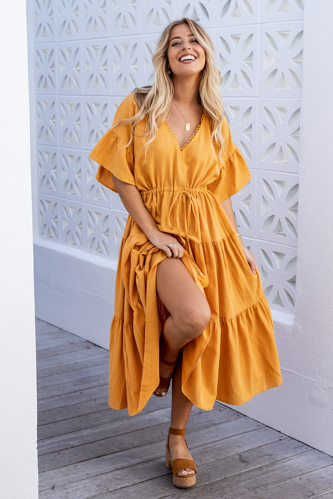 Rosemary Dress - Mustard