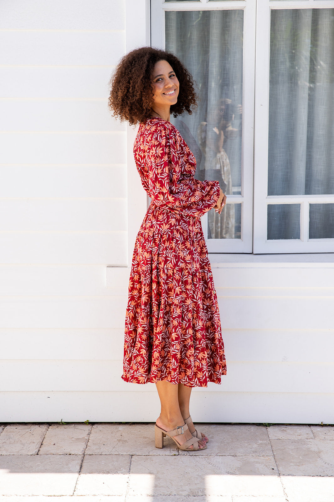 Rina Dress - Burgundy Bloom