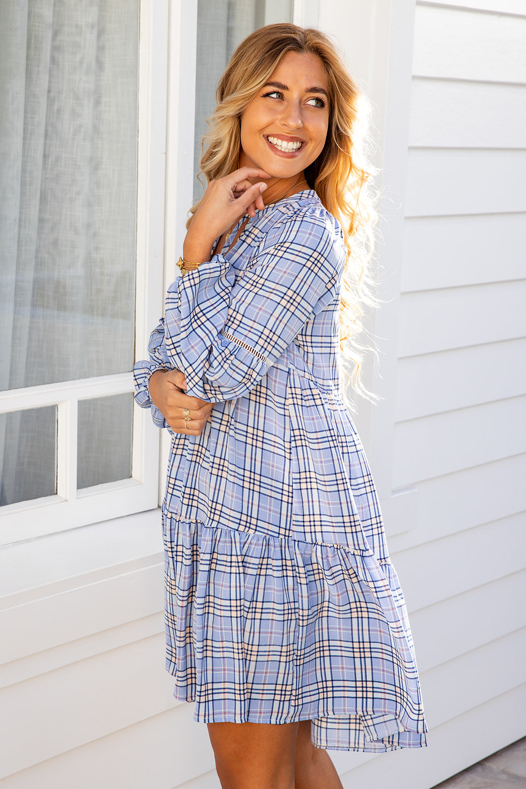 Natalie Dress - Blue Plaid