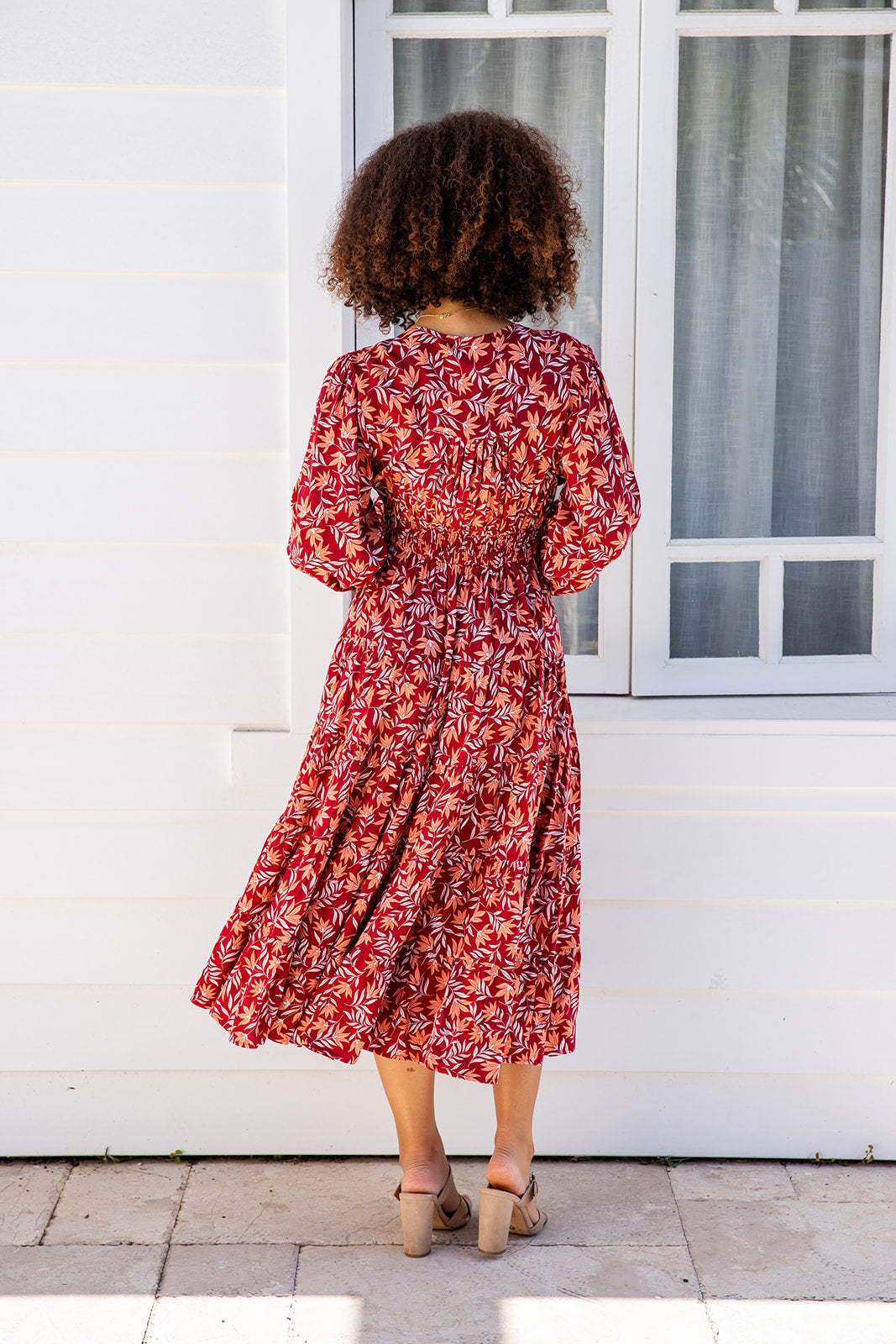 Rina Dress - Burgundy Bloom