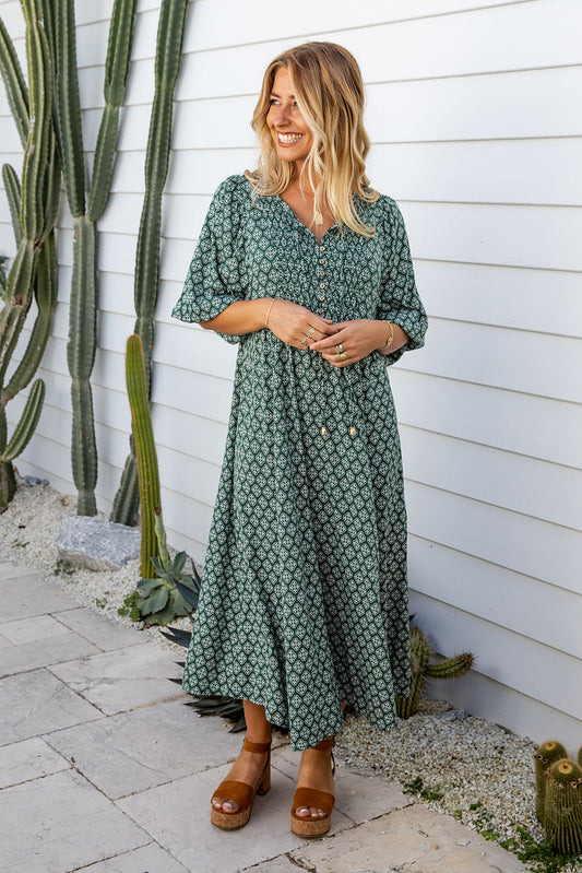 Arielle Dress - Dark Pine Green