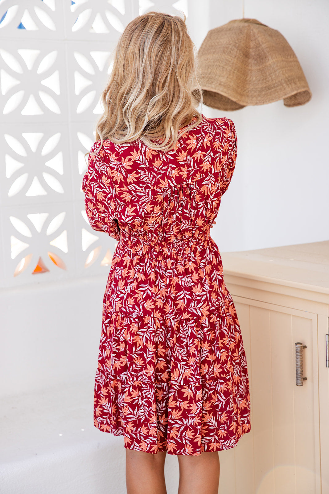 Finley Dress - Burgundy Bloom