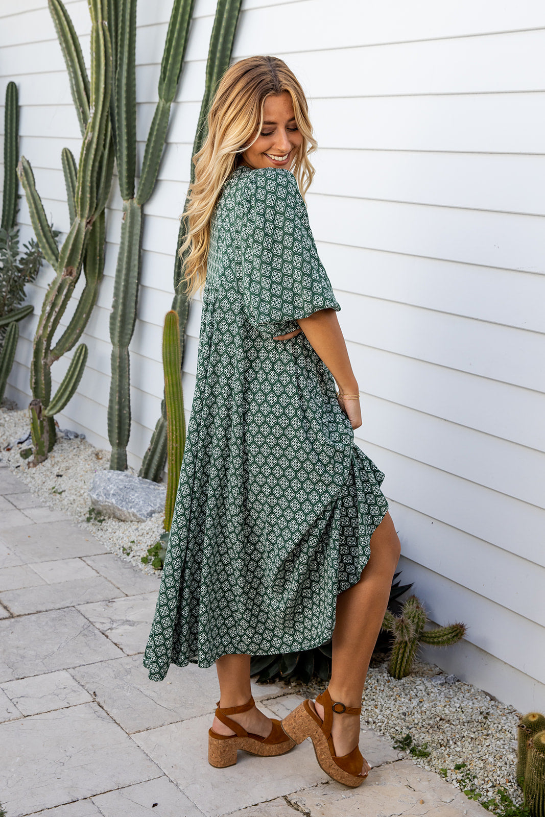 Arielle Dress - Dark Pine Green