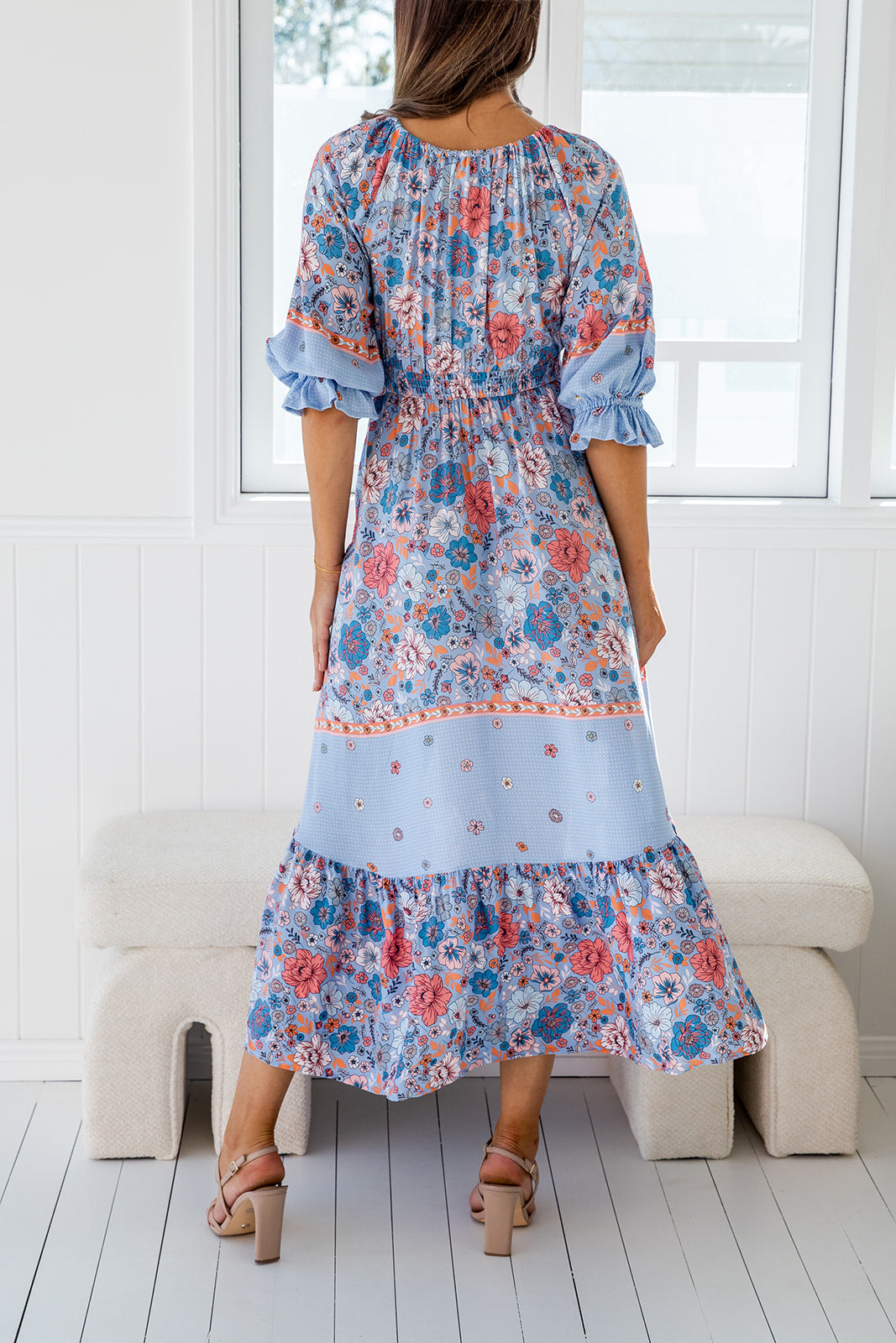 Cindy Dress - Blue Hibiscus