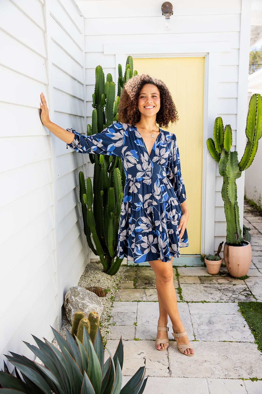 Cassia Dress - Prussian Blue Floral